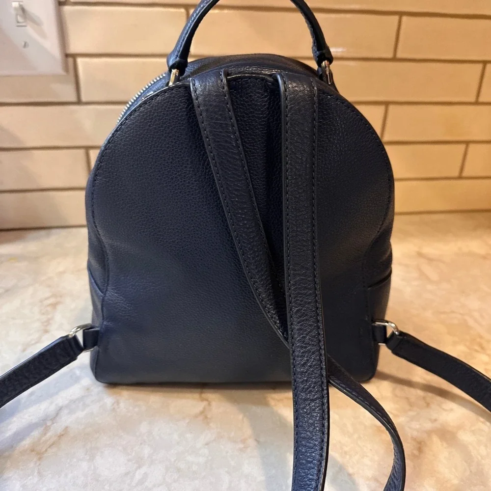 Kate Spade Jackson Medium Dk Navy Pebbled Leather Backpack Bag, Adjustable